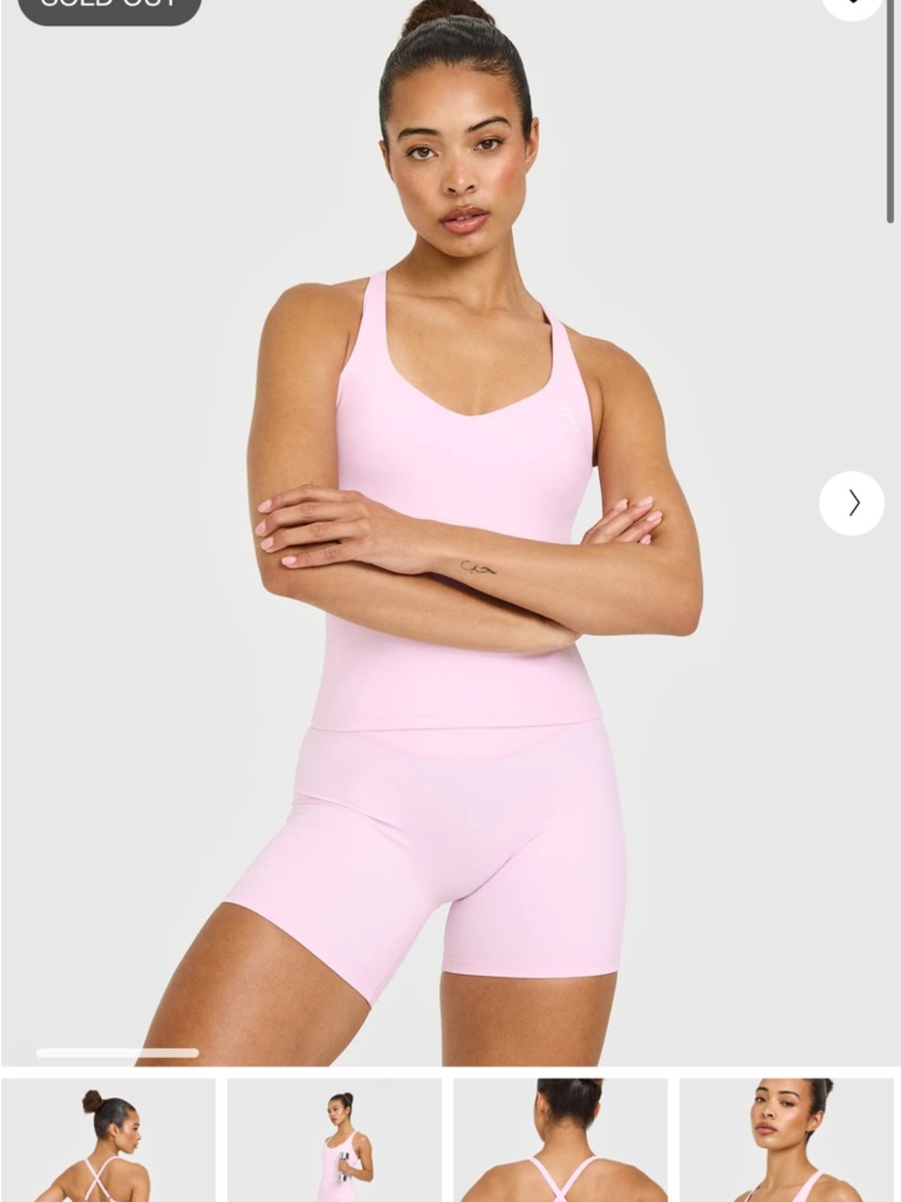Oner Active Unified V Neck Cross Back Vest Chalk Pink Medium